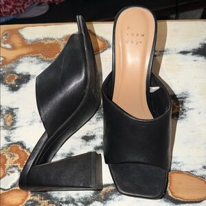 A New Day Elegant Black Mules